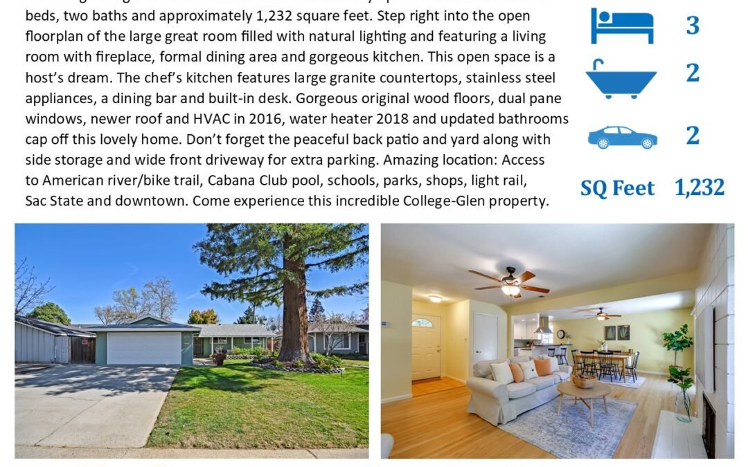 Just Listed For Sale – 2933 Chiplay Street, Sacramento Ca 95826