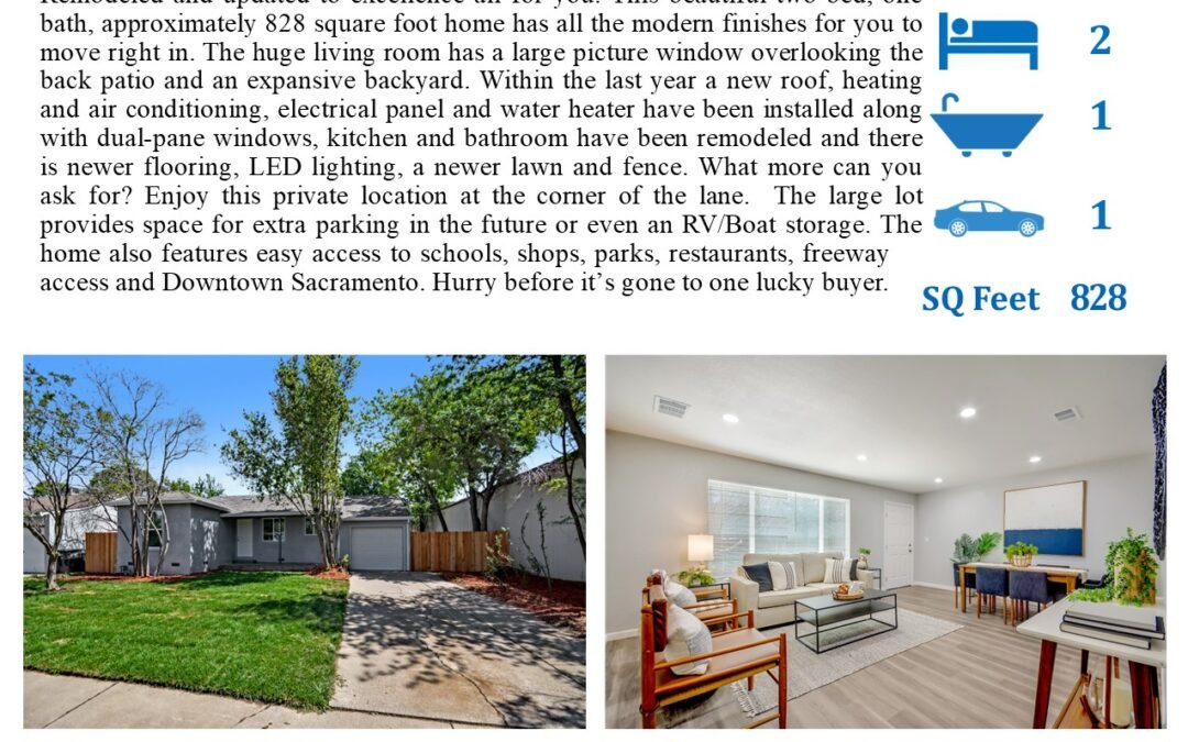 Just Listed For Sale – 6219 Booth Lane, Sacramento, CA 95822