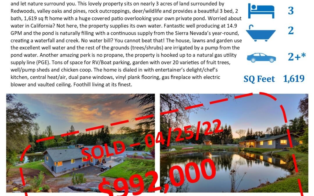Just Sold – 7715 Logan Ln, Penryn, CA 95663