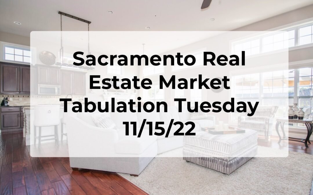 Sacramento Real Estate – Weekly Update 11/15/22