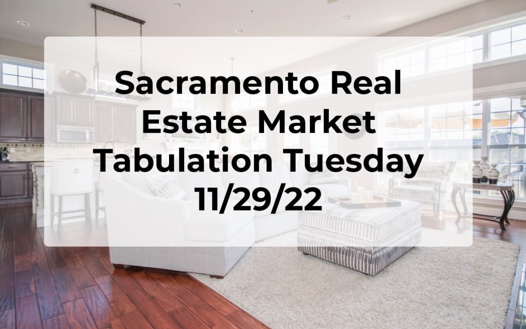 Sacramento Real Estate – Weekly Update 11/29/22