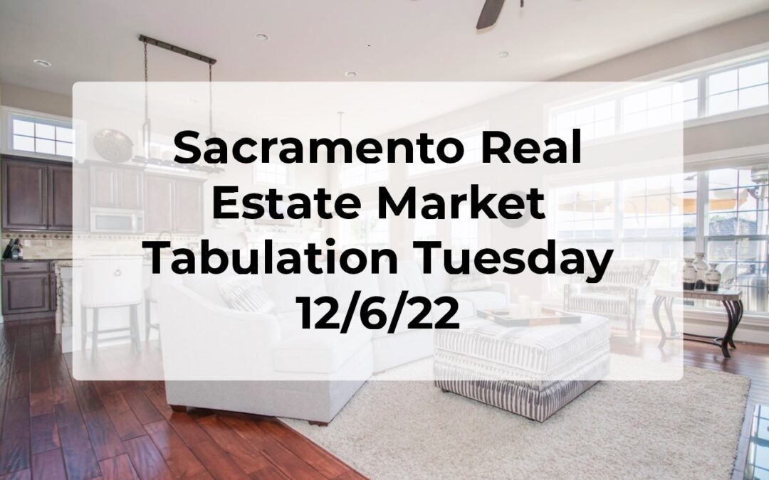 Sacramento Real Estate – Weekly Update 12/6/22