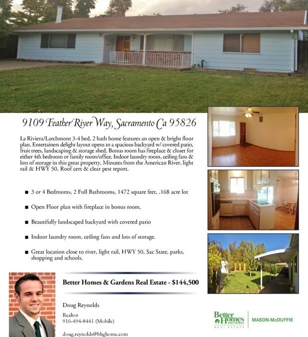 JUST Listed!!! 9109 Feather River Way, Sacramento, Ca 95826