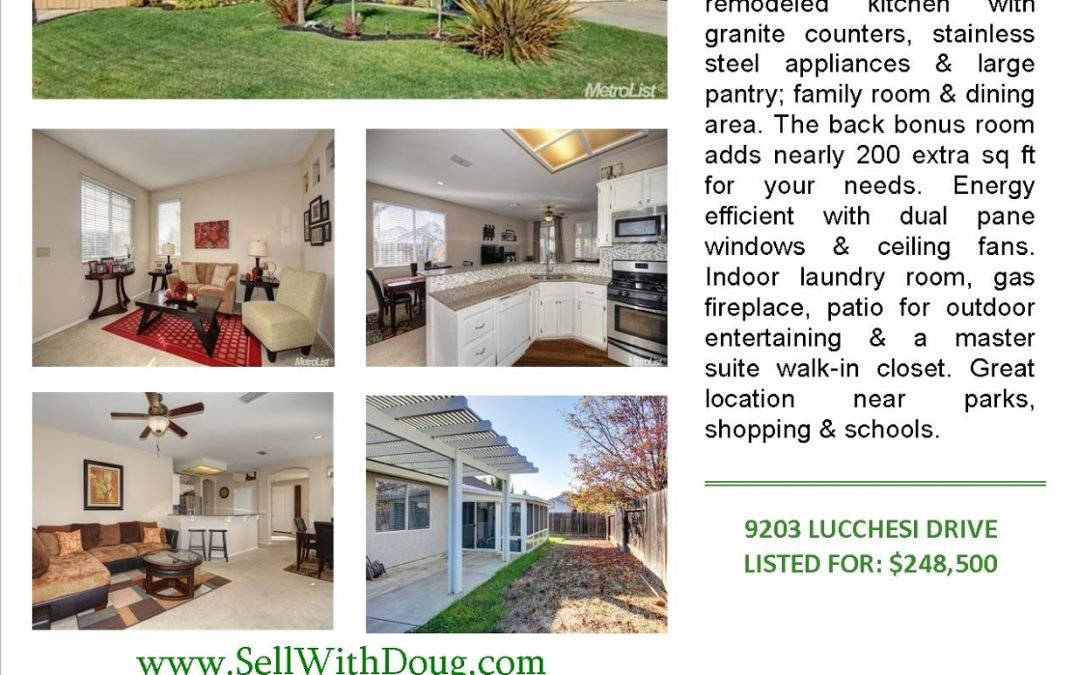 Just Listed For Sale – 9023 Lucchesi Dr, Sacramento Ca 95829