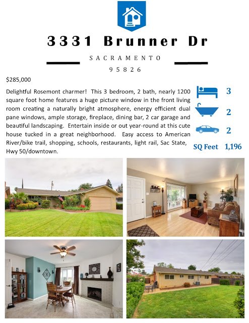 Just Listed For Sale – 3331 Brunner Dr, Sacramento Ca 95826 – www.RealEstateWithDoug.com
