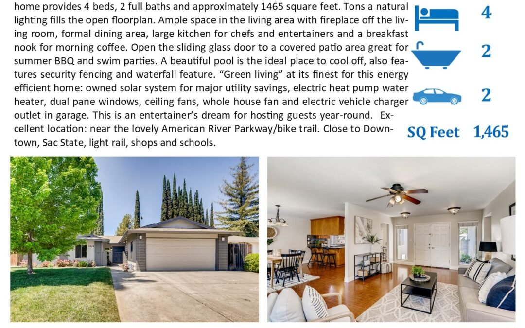 Just Listed For Sale -2654 Water Tree Way, Sacramento, Ca 95826