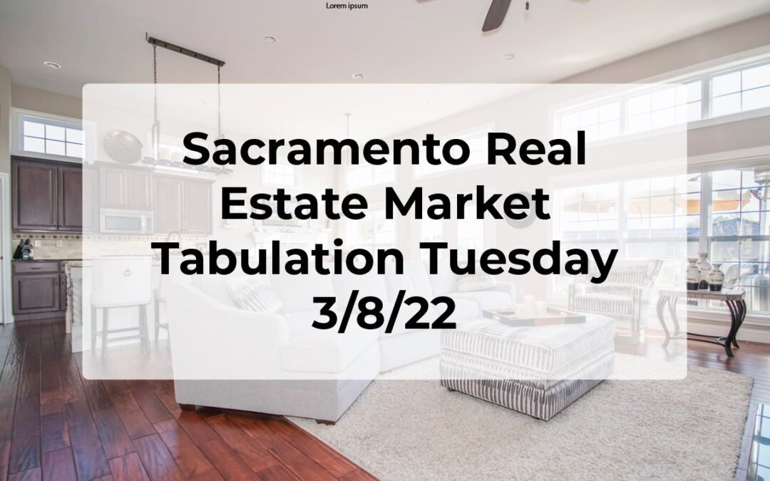 Sacramento Real Estate – Weekly Update 3/8/22