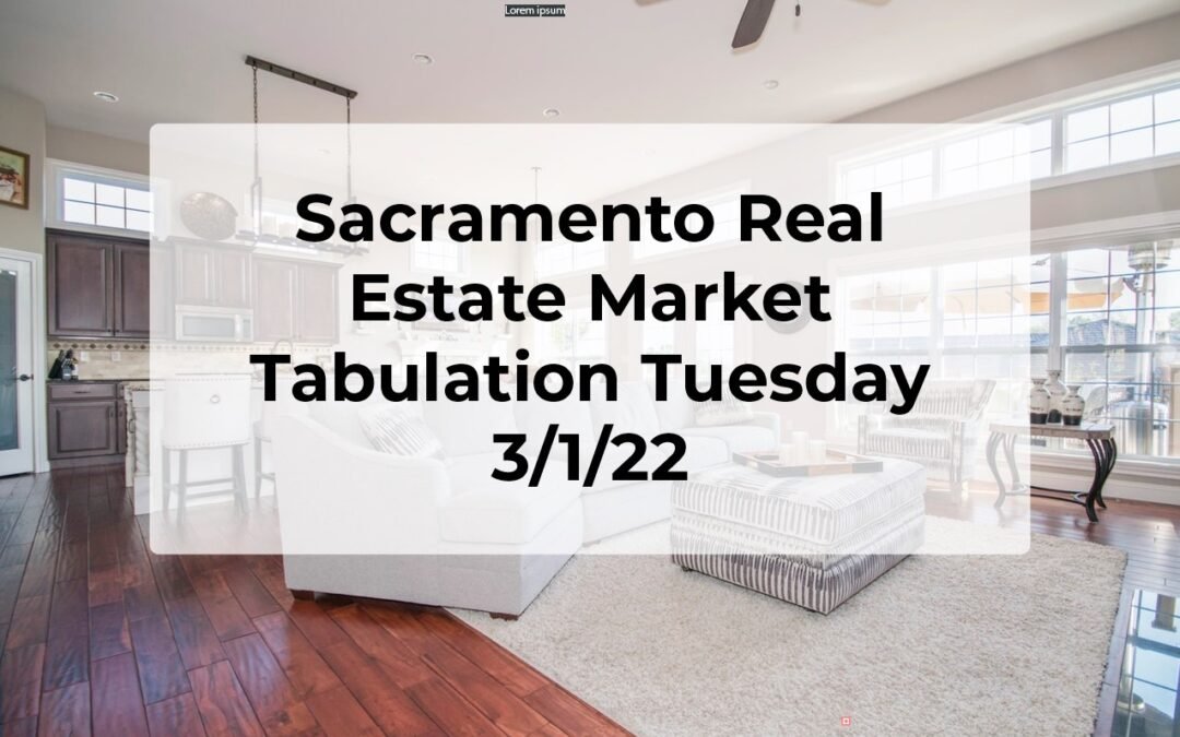 Sacramento Real Estate – Weekly Update 3/1/22